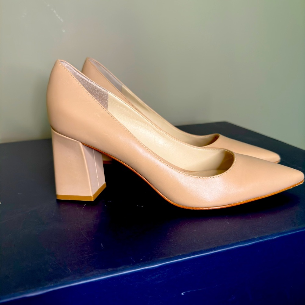 Zala Heel Pointy toe pump. Lightly worn leather pumps.